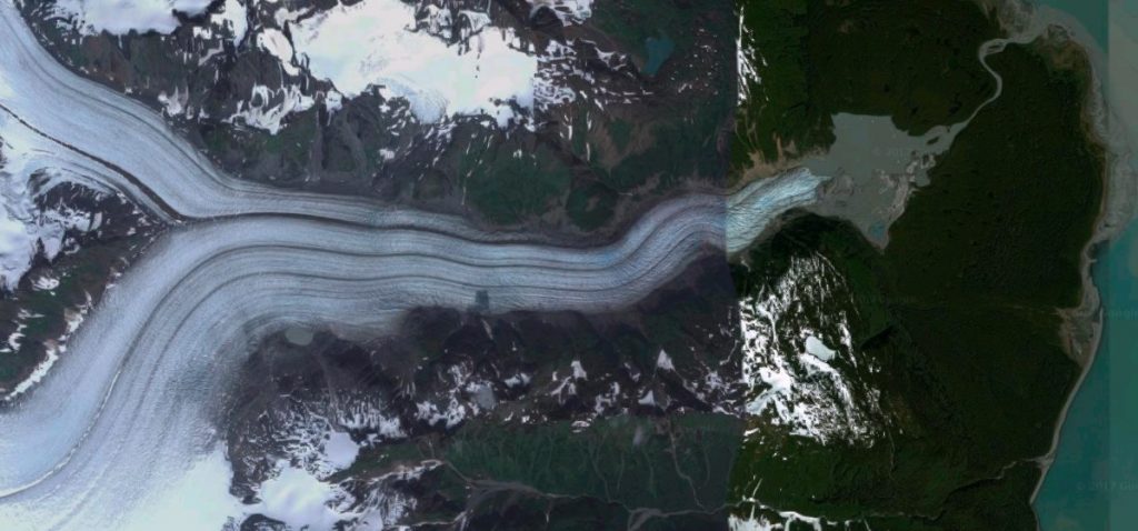 Davidson Glacier satellite view