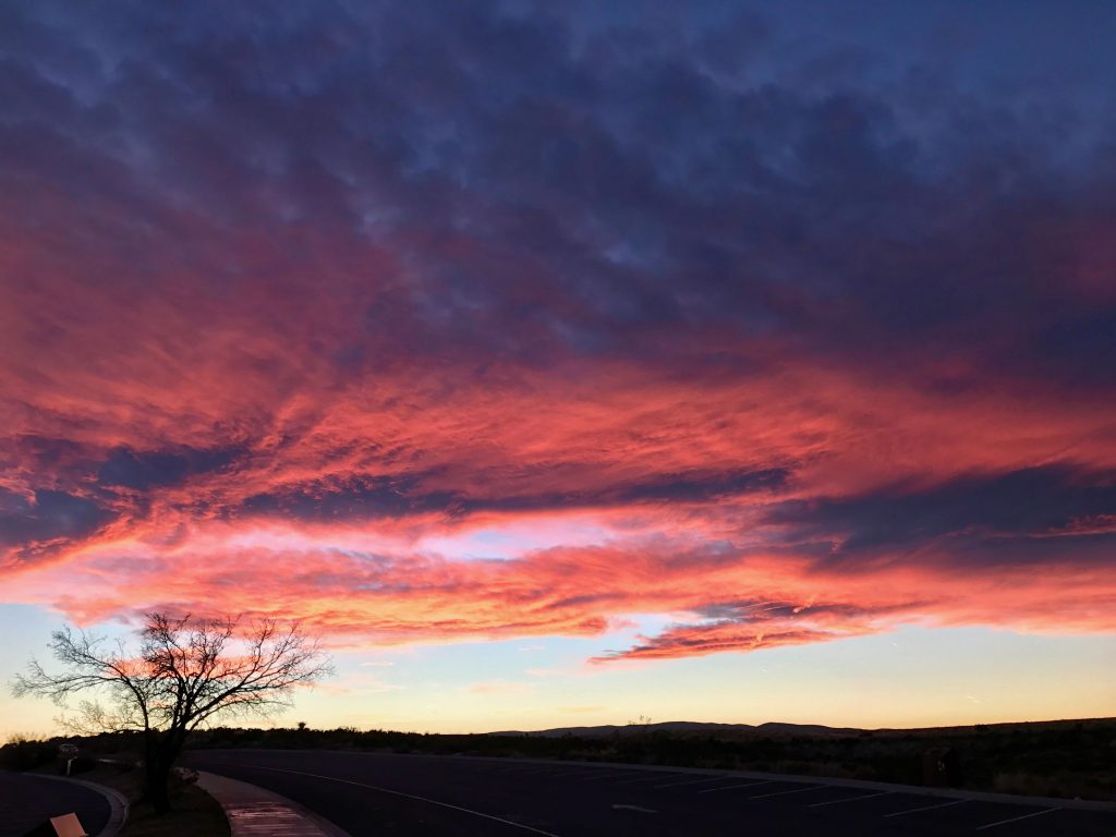 Incredible sunset over Carlsbad Caverns NP