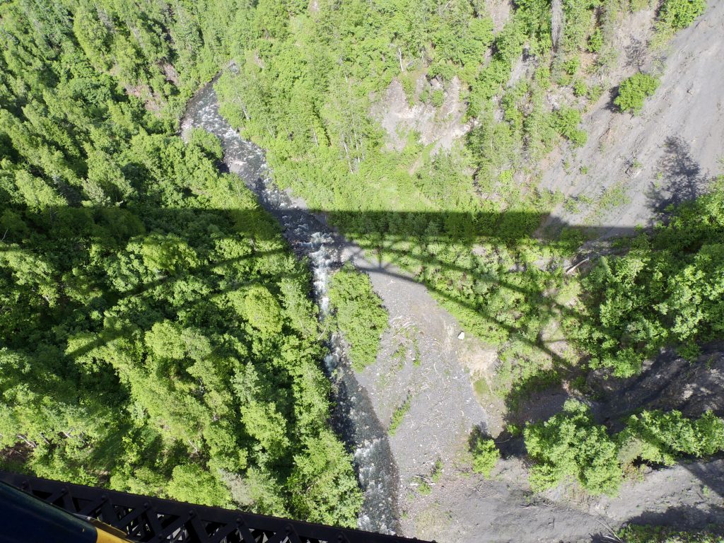 Shadow of train and bridge