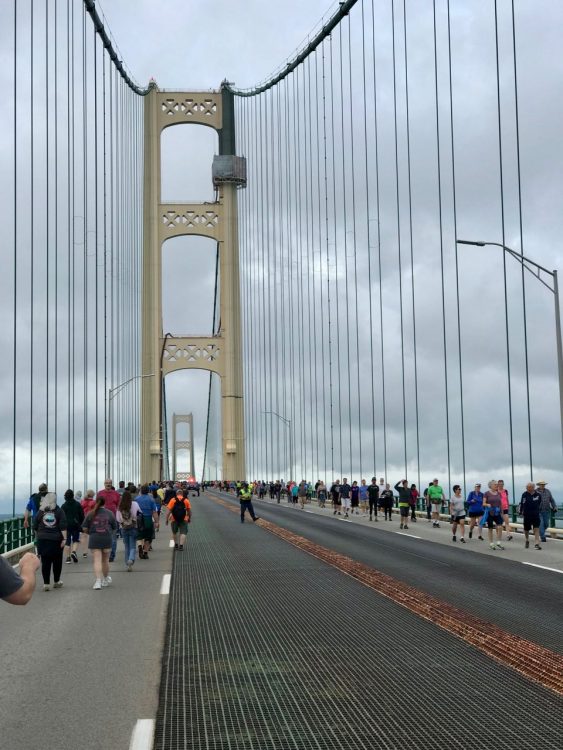 Approaching the north tower of the Bridge