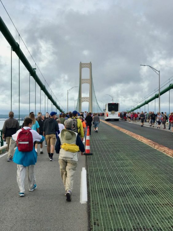 Approaching the middle of the Bridge span.