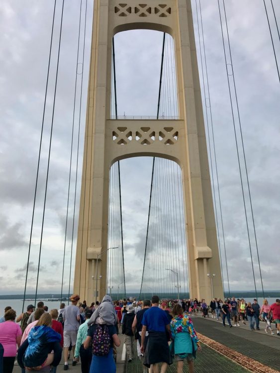 Approaching the south tower of the Bridge.