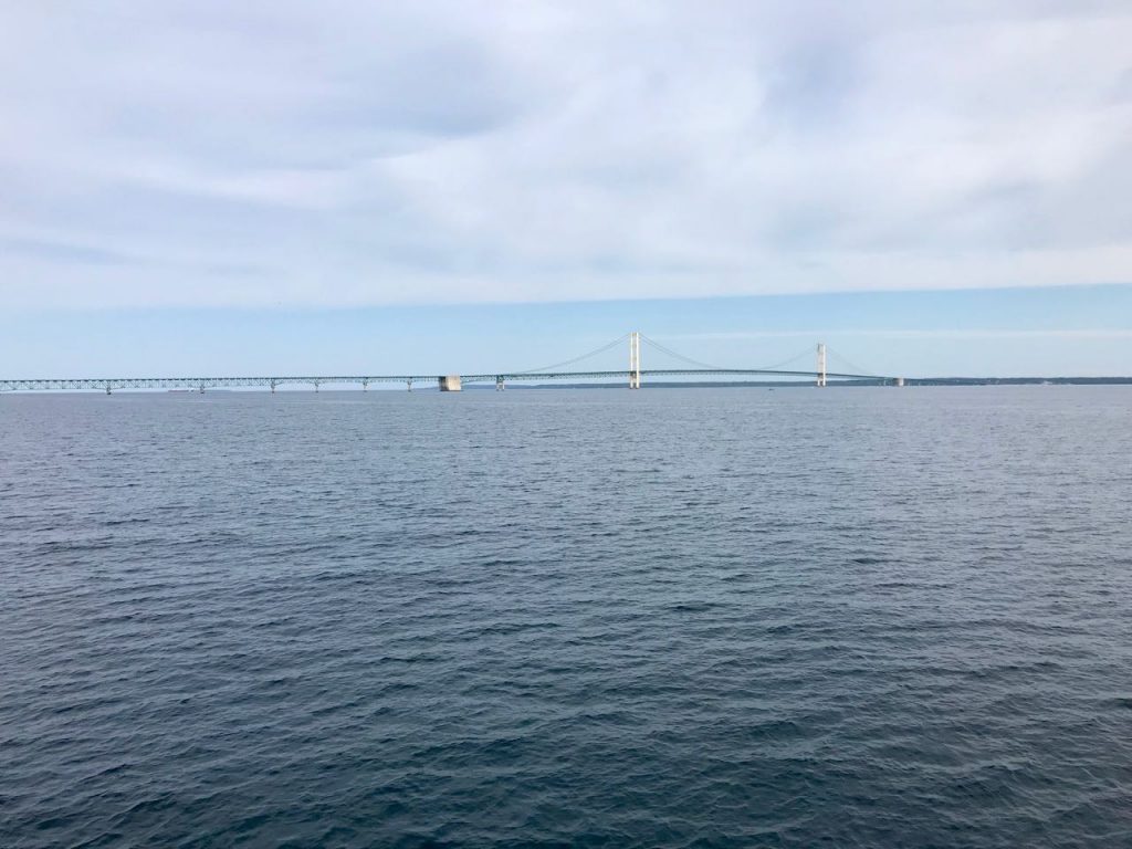 Mackinac Bridge from Lake Huron