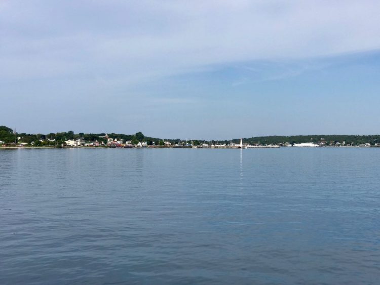 Approaching the harbor in St. Ignace