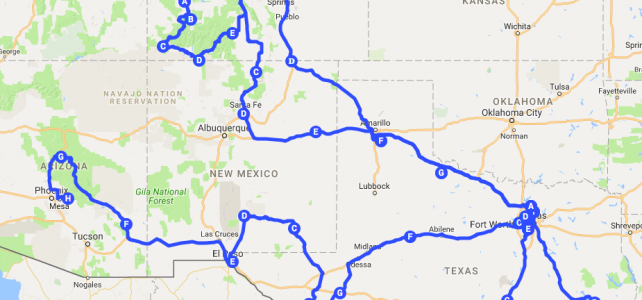 Travel map screenshot