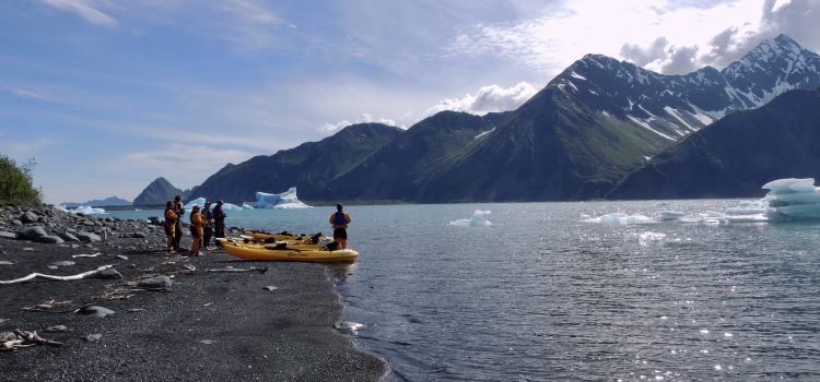 Kayaking at Bear Glacier in Kenai Fjords National Park Kayaking at Bear Glacier in Kenai Fjords National Park